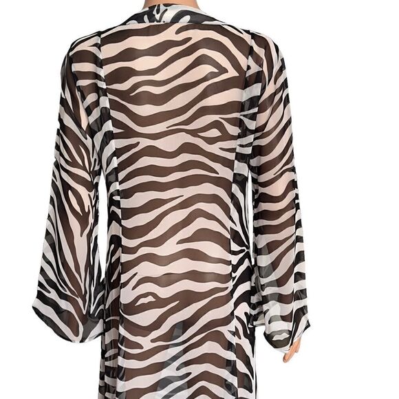Victoria’s Secret Collection Vintage Sheer Zebra Print Maxi Dress / Coverup - Picture 5 of 16